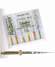Maillefer ProTaper Univ. Hand use F4/31мм 6 шт. - ручной файл с прогрессирующей конусностью (черный).