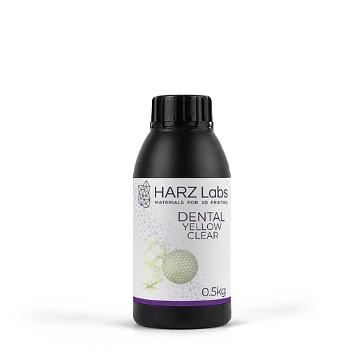 Фотополимер HARZLabs Dental Yellow Clear прозрачный желтый (0,5 кг)